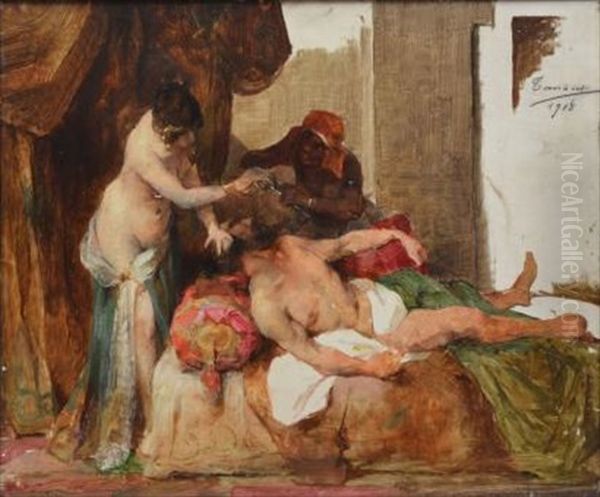 Samson Et Dalila Oil Painting by Henri Adrien Tanoux