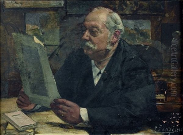 L'amateur D'estampes, Portrait Du Docteur Fournier Oil Painting by Leon Tanzi