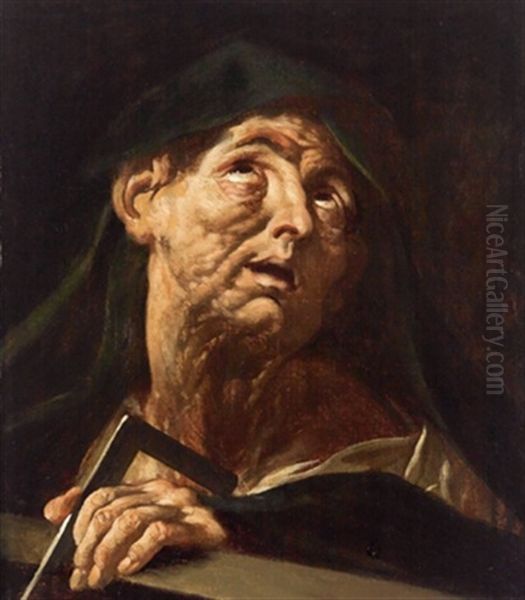 Bildnis Eines Heiligen, Ritratto Di Un Santo Oil Painting by  Tanzio da Varallo