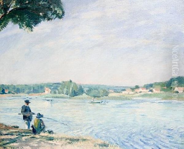 Un Dimanche Au Bord De L'eau Oil Painting by Maurice Taquoy