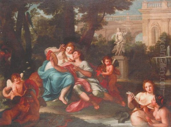 Armida Och Rinaldo Oil Painting by Guillaume Thomas Raphael Taraval