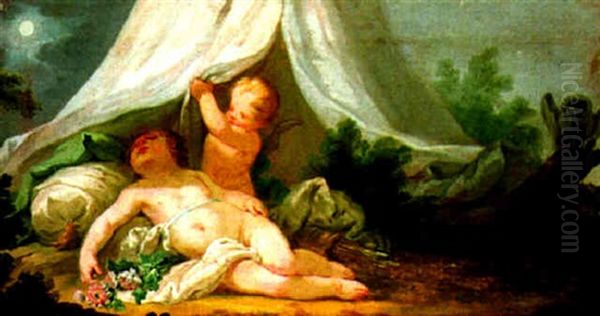 Putti Oil Painting by Guillaume Thomas Raphael Taraval