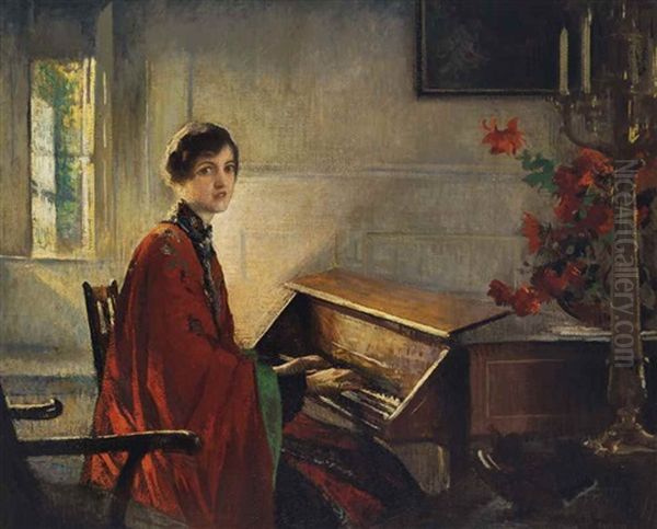 Mary At The Harpsichord by Edmund Charles Tarbell