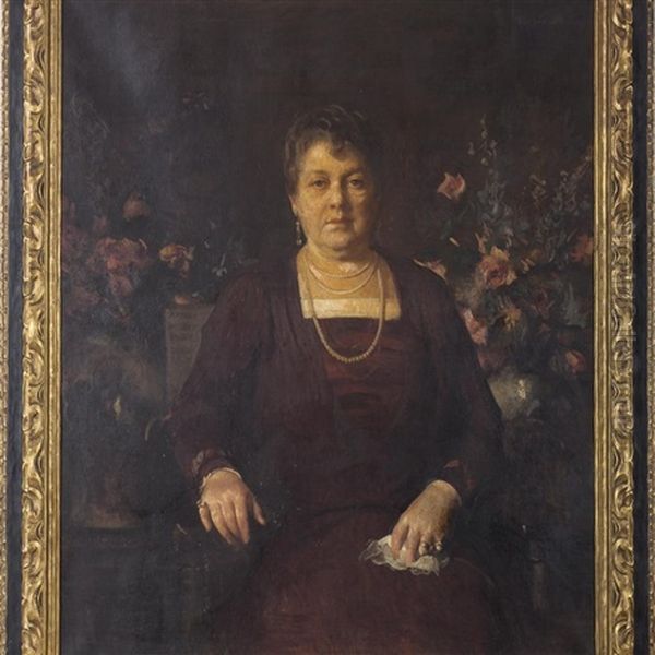 Portrait Of Mrs. M.m. Cuniff Of Boston Oil Painting by Edmund Charles Tarbell