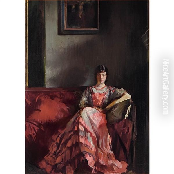 Mercie In Room Interior Oil Painting by Edmund Charles Tarbell