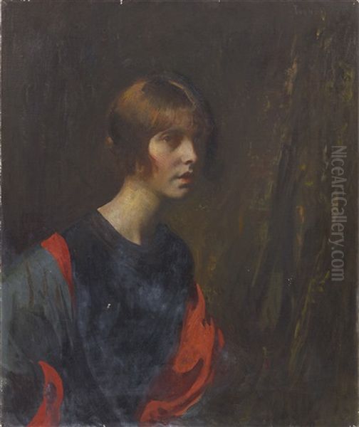 Crimson And Gold Oil Painting by Edmund Charles Tarbell