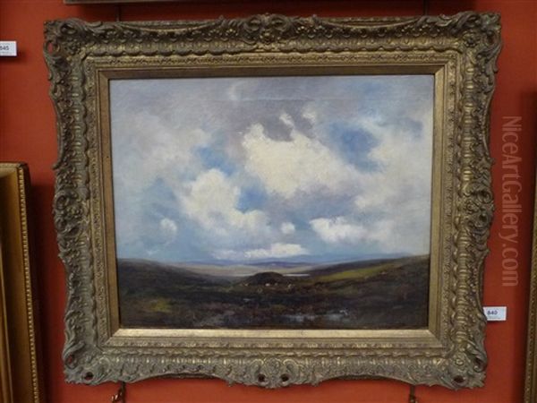 Scottish Grouse Moor Oil Painting by J.A. Henderson Tarbet