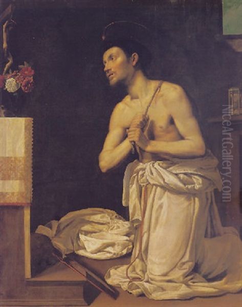 Saint Dominic In Penitence Oil Painting by Filippo Tarchiani