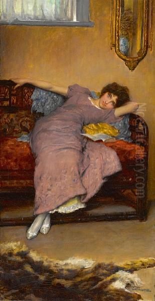 Blue Eyes Oil Painting by William A. Breakspeare