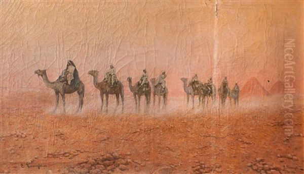 Camellos Oil Painting by Enrico Tarenghi