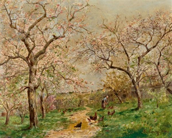 Fruhling Im Bauerngarten Oil Painting by Bertha von Tarnoczy