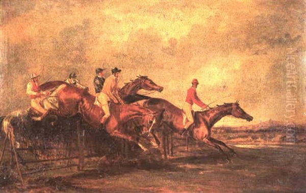 A Steeplechase Oil Painting by William Tasker