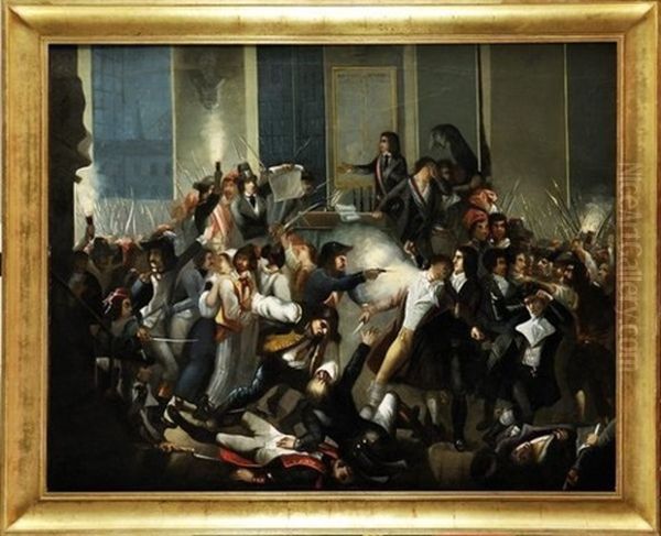 L'arrestation De Robespierre, Le 9 Thermidor An Ii Oil Painting by Jean Joseph Francois Tassaert