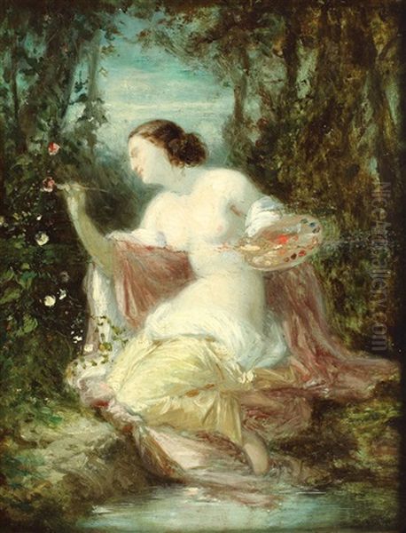 Flora Oil Painting by Nicolas Francois Octave Tassaert