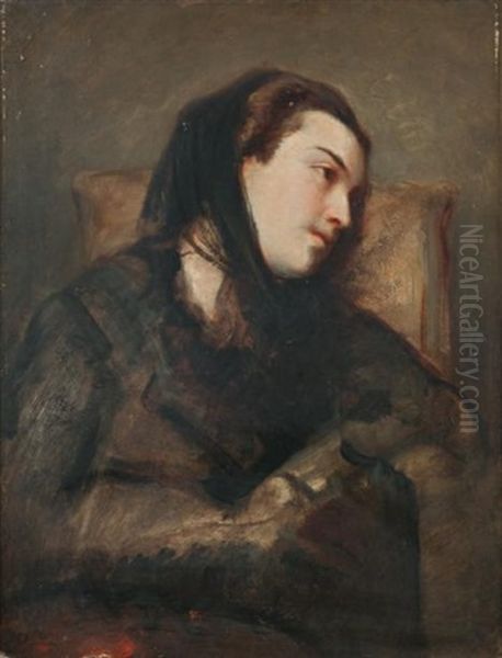 Melancolie Oil Painting by Nicolas Francois Octave Tassaert