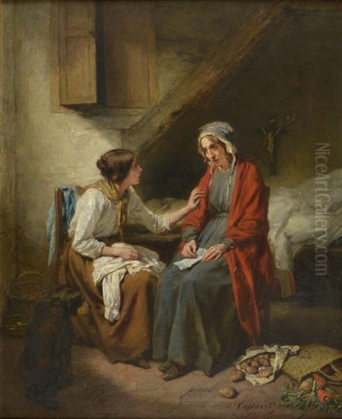 La Mauvaise Nouvelle Oil Painting by Nicolas Francois Octave Tassaert