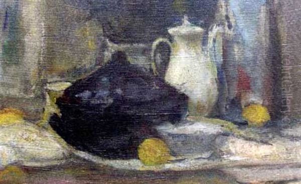 Nature Morte A La Soupiere Oil Painting by Pierre Maurice Eugene Tastemain