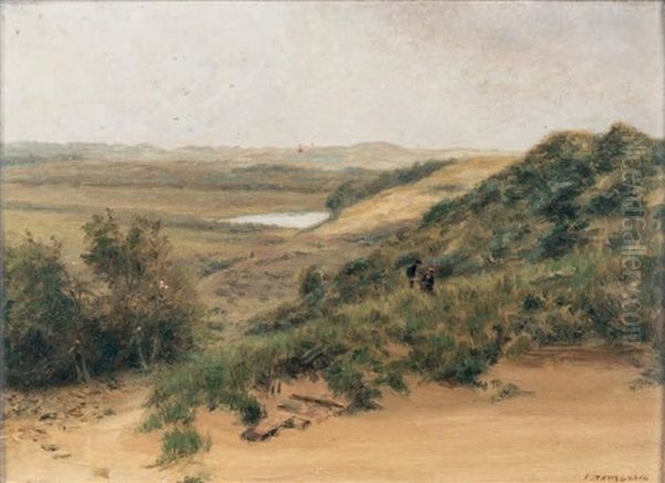 Dans Les Dunes Oil Painting by Francis Tattegrain