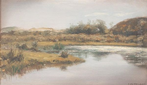 Bord De Riviere Oil Painting by Francis Tattegrain