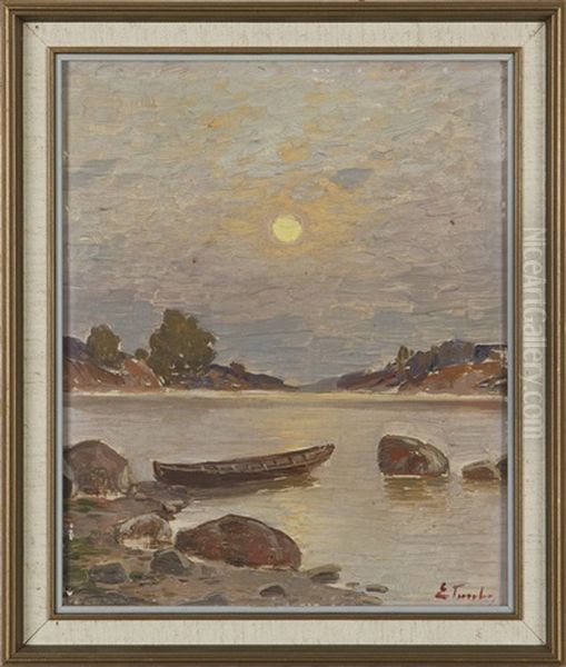 Shore Oil Painting by Eugen Taube