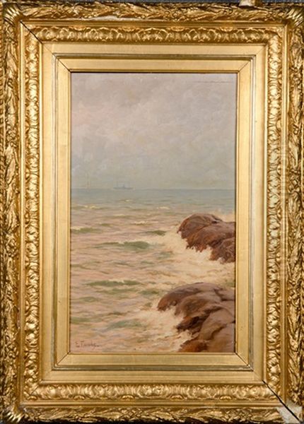 Shore Oil Painting by Eugen Taube