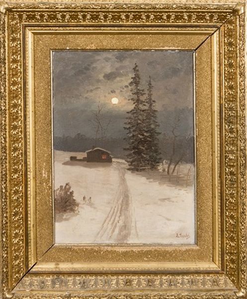 Winter Landscape Oil Painting by Eugen Taube