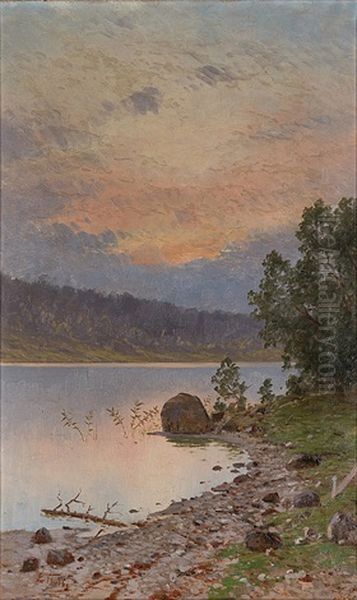 Sunset Oil Painting by Eugen Taube