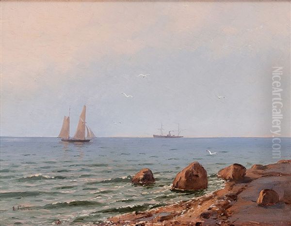 Early Morning At Sea Oil Painting by Eugen Taube