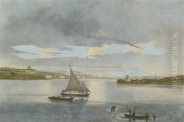 View Along A River In Brazil, Possibly The Rio Sao Francisco Oil Painting by Felix Emile Taunay