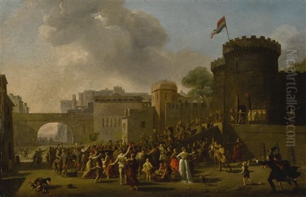 The Prisoners Returning To Besancon In 1793 Oil Painting by Nicolas Antoine Taunay