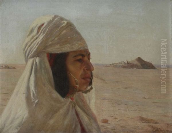 Profil D'algerienne Dans Un Paysage Oil Painting by Jules Charles Clement Taupin