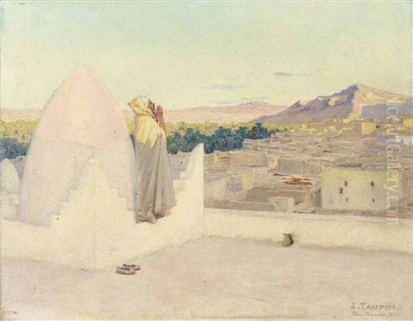 Muezzin A Bou Saada Oil Painting by Jules Charles Clement Taupin