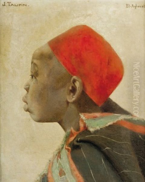 Profil De Jeune Arabe Oil Painting by Jules Charles Clement Taupin