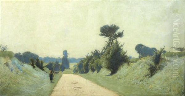 Promeneuse Sur Un Chemin De Campagne Oil Painting by Henri Taurel