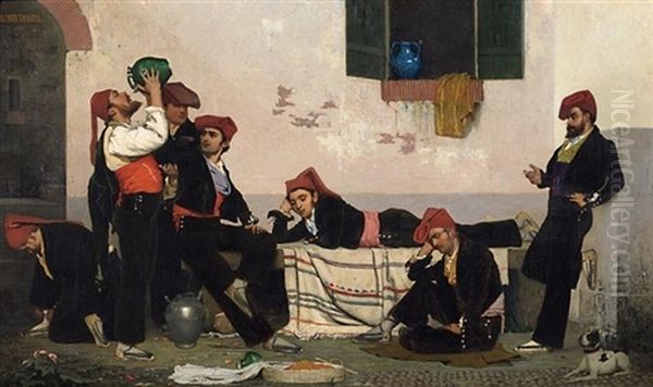 Katalanische Tanzer Bei Der Ruhepause Oil Painting by Henri Taurel