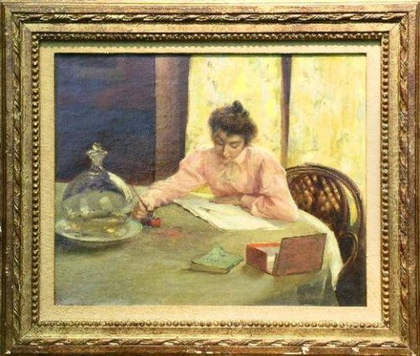 The Letter Oil Painting by Albert Breaute