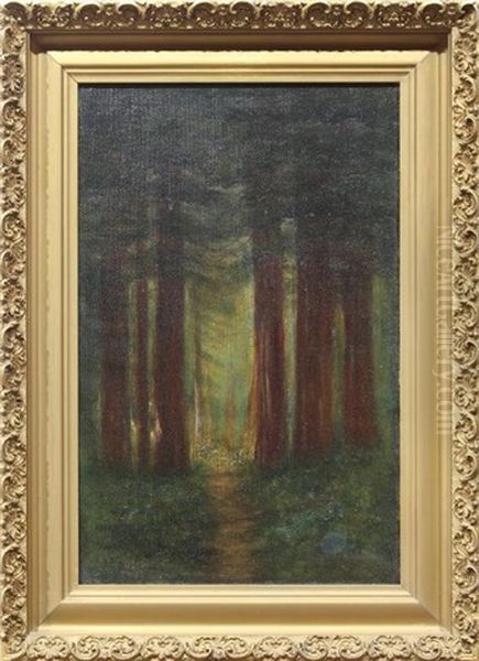 Redwood Scene Ii Oil Painting by Jules Tavernier