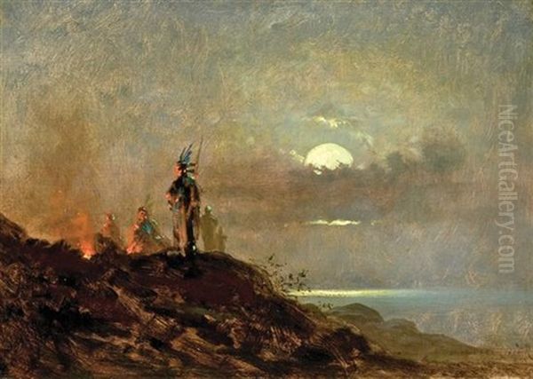 The Campfire Oil Painting by Jules Tavernier