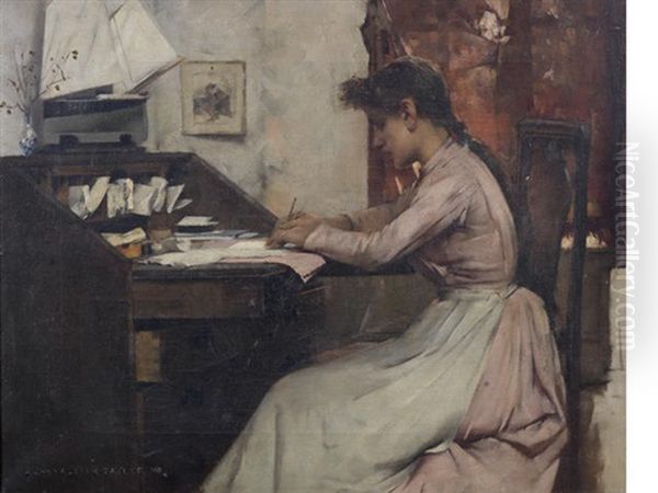 The Letter Oil Painting by Albert Chevallier Tayler