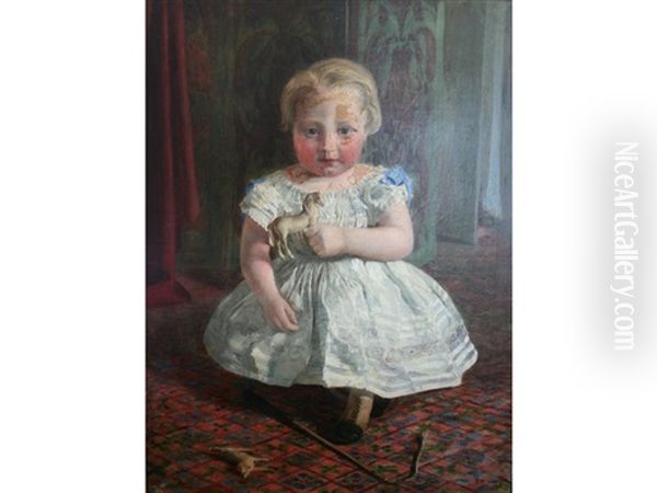 Portrait Of A Child Oil Painting by Edward R. Taylor