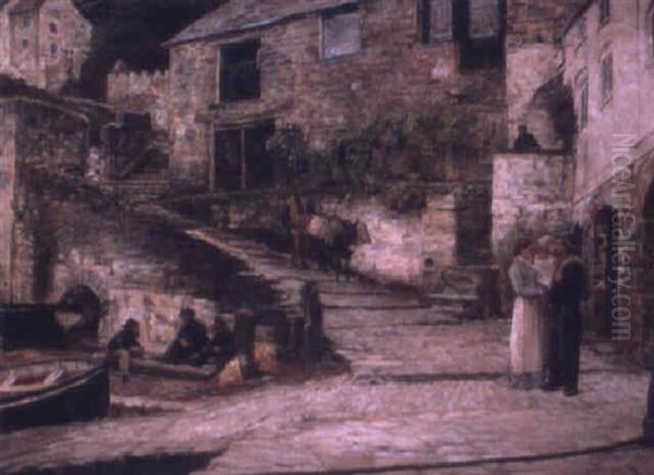 Clovelly Oil Painting by Edward R. Taylor