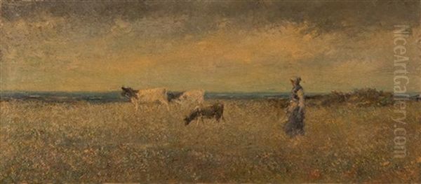 Grazing By The French Coast by Ernest Archibald Taylor