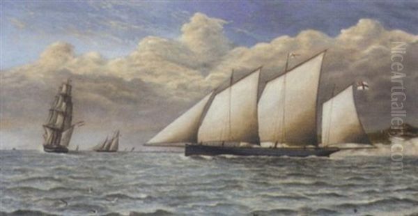 The Royal Yacht Squadron On Racing Lugger 