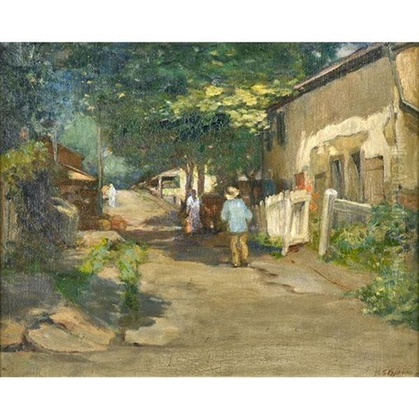 Mechanic Street, New Hope Oil Painting by Mary Smith Perkins Taylor