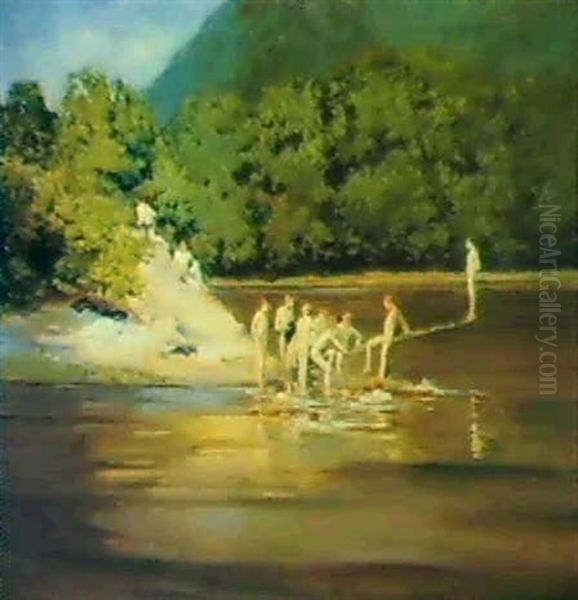 A Summer Day, Lake Solitude Oil Painting by Mary Smith Perkins Taylor