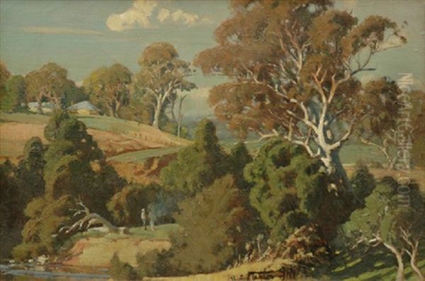 Hillside Oil Painting by Robert Eagar Taylor-Ghee