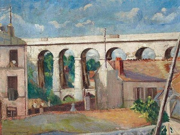 Viaduc De Meudon Oil Painting by Youri Yourievitch Tcherkesoff