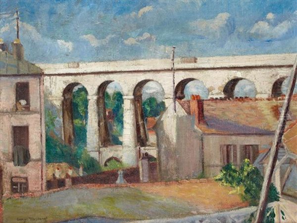 Viaduc De Meudon Oil Painting by Youri Yourievitch Tcherkesoff