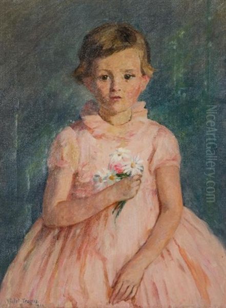 Girl In Pink Dress by Violet Helen Evangeline Teague