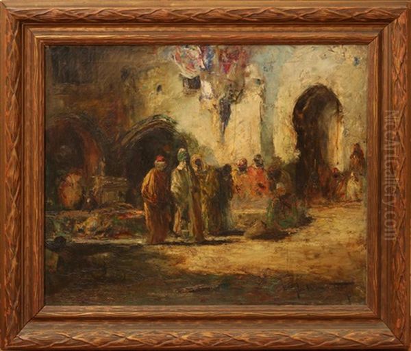 Middle Eastern Market Scene Oil Painting by Douglas Arthur Teed